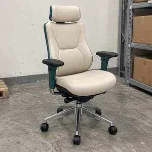 Office chair product input, three-quarter right